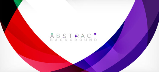 Geometric abstract background. Circle created with overlapping color shapes. Vector Illustration For Wallpaper, Banner, Background, Landing Page