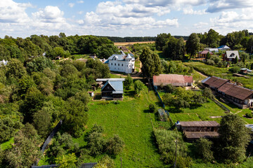 Fototapeta na wymiar Aerial view of Durakovo village, Kaluzhskiy region, Russia
