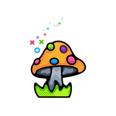 cute mushroom logos, icons, stickers and t-shirts