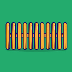 Wooden fence vector icon. property logo. Sturdy fence cartoon illustration. Isolated background
