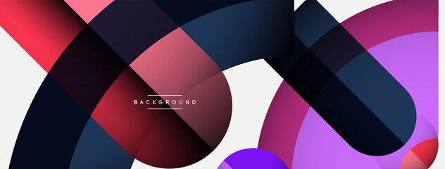 Trendy shapes, color minimal design composition, lines and shadows for wallpaper banner background or landing page