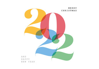 Minimalistic Happy New Year Card Layout with Color Numbers
