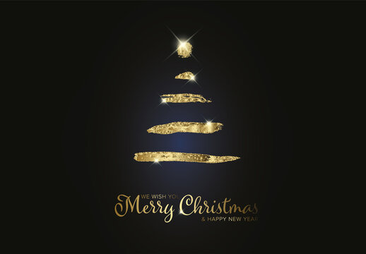 Minimalist Modern Christmas Card with Tree