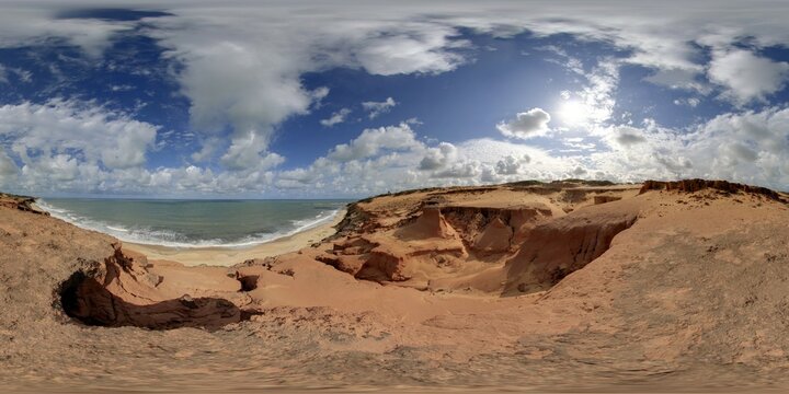 Red sand beach south of pipa near tibau do sul ,natal rn