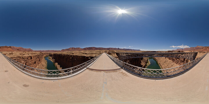 On the old Navajo Bridge over Marble Canyon