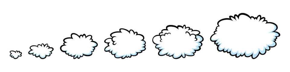 Comic thinking speech bubbles. Think shapes like in comicbooks. Vector illustration isolated in white background