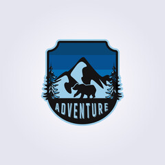land night adventure wild mountain logo vector illustration design