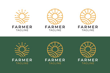 Sunset Farmer Minimalist Style Logo