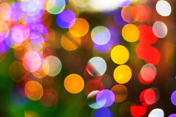 Multicolored blurred lights abstract background