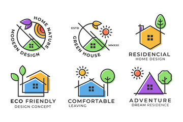 Home Ecology Natural Logo Concept