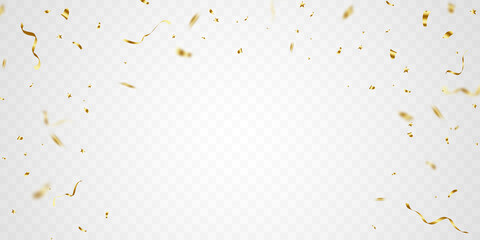 Celebration background template with confetti and gold ribbons. luxury greeting rich card.