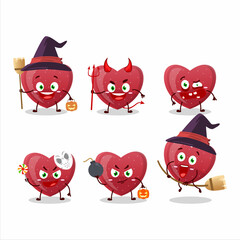 Halloween expression emoticons with cartoon character of red love gummy candy
