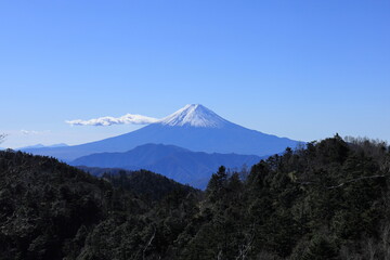 山越しの富士山