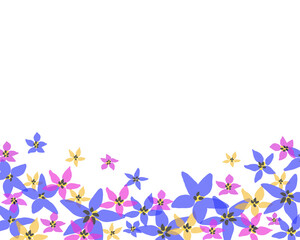 Plakat 透過の花いっぱいのフレーム背景イラスト