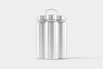 Thermal Sport Water Bottle 3D Rendering White Blank Mockup