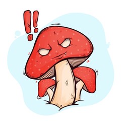 hand drawn dangerous mushroom illustration