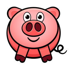 pig cartoon isolated drawing design