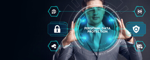 Cyber security data protection business technology privacy concept. Personal data protection