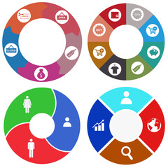 Business infographics. Set of pie chart	