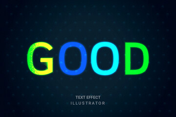 Good Editable 3D Text Style Text Effect Design Template with Dark and Light Color 
