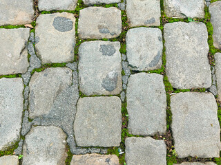 ancient corridor That was created by bringing square stones to arrange a walkway.