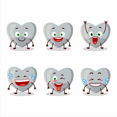 Cartoon character of white love gummy candy with smile expression