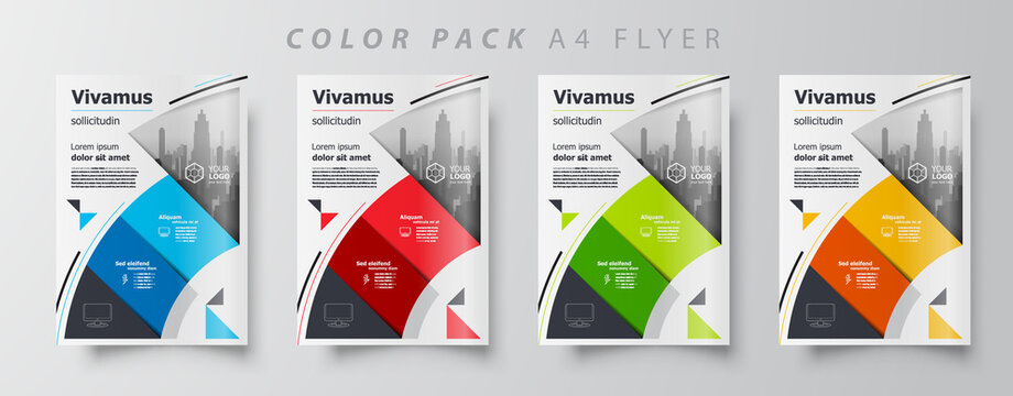 Flyer brochure design template set color, creative leaflet size A4, trend cover