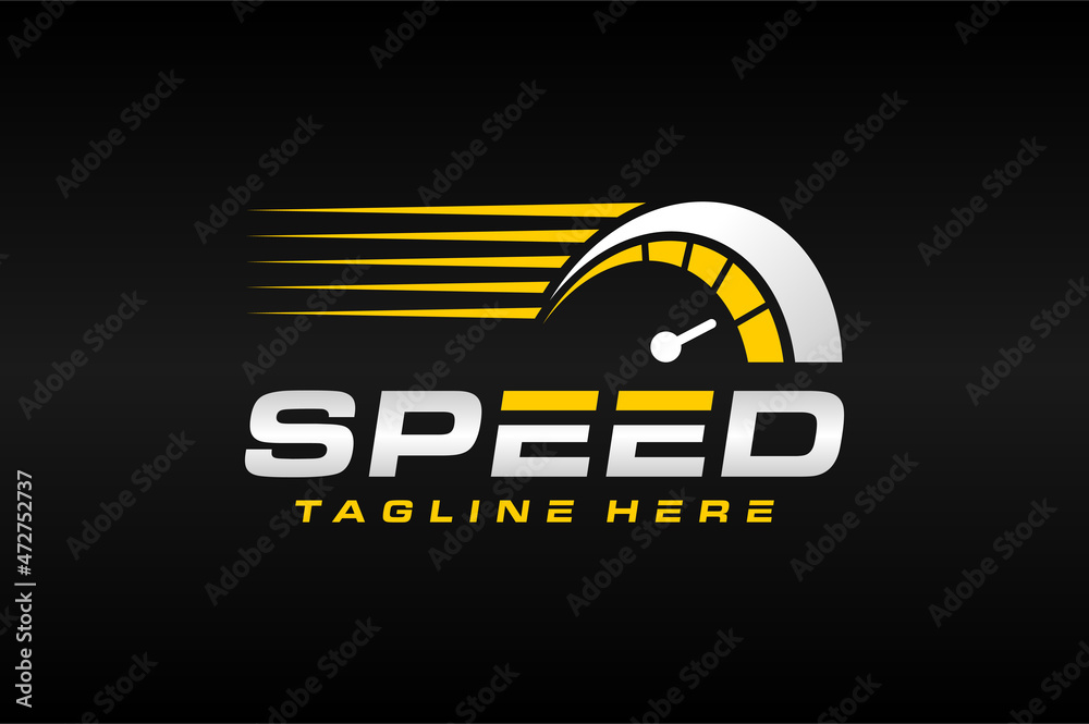 Sticker speedometer fast logo