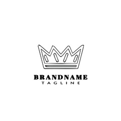 crown logo cartoon design template icon black isolated concept illustration