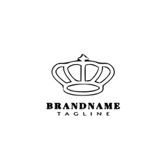 crown logo cartoon cute template icon black isolated vector illustration