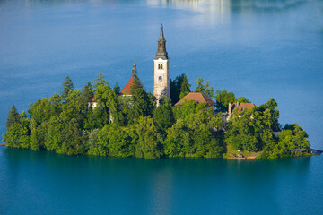 Europe, Slovenia, Bled. Pilgrimage Church of the Assumption of Mary on Lake Bled island.