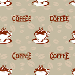 Coffee seamless pattern design.