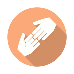 Obraz premium Charity icon with long shadow for graphic and web design.