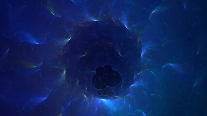 3D rendering abstract blue fractal light background