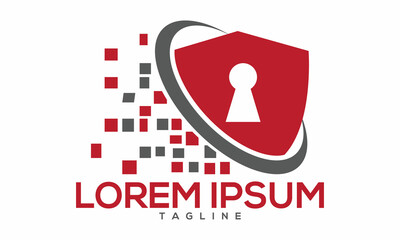 Unique security lock logo Modern and minimalist vector and abstract logo