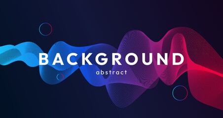 Abstract wave lines dynamic flowing colorful light isolated on black background. Vector illustration design element in concept of music, party, technology, modern.
