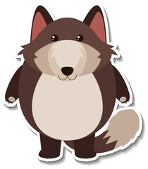 A wolf animal cartoon sticker