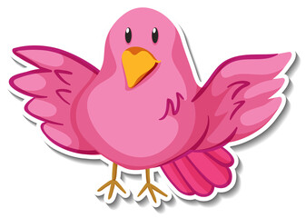 Little pink bird animal cartoon sticker