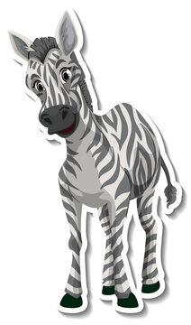 A zebra animal cartoon sticker