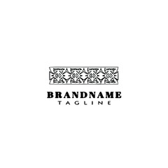 crochet lace logo cartoon icon design template black isolated vector illustration