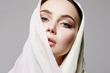 beauty girl in hijab. fashion oriental style model