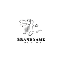 crocodile logo cartoon icon design template cute isolated vector illustration