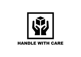 Handle with care simple flat icon vector illustration