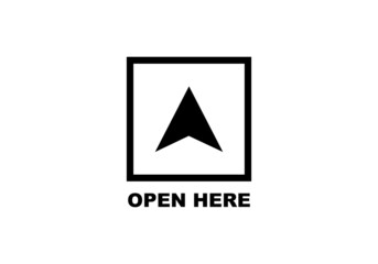 Open here simple flat icon vector illustration