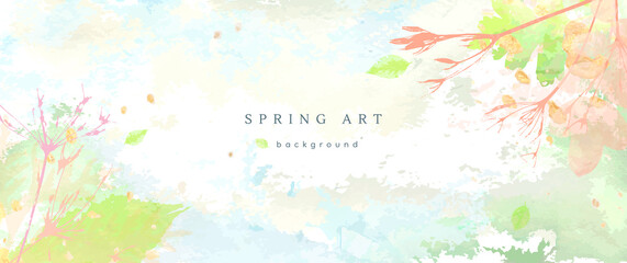 spring season vector background pastel banner blue