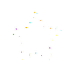 Rainbow Festive Confetti. Carnival Star Falling.