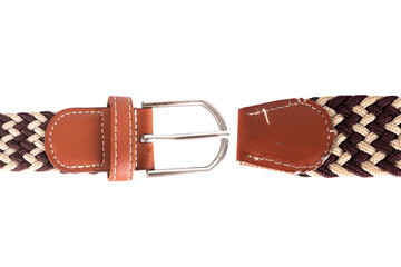 belt buckle isolated on white background closeup