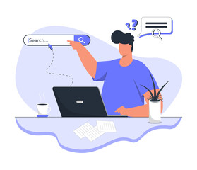 Web Search Engine Concept Flat Illustration