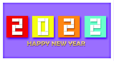 happy new year 2022 papercut style