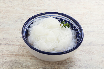Glass asian noodles in the bowl